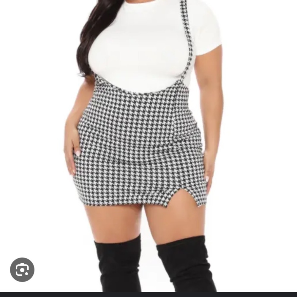 Black & White Overall Skirt (PLUS)